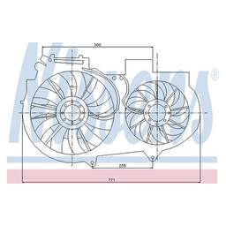 Audi Auxiliary Cooling Fan Assembly 8E0959455N - Nissens 85246